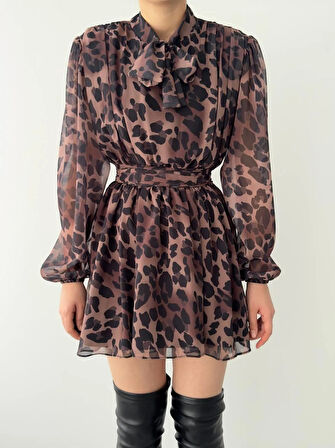 Tepa Fiyonk Detay Elbise