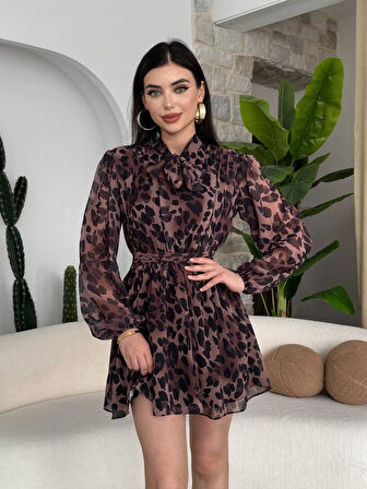 Tepa Fiyonk Detay Elbise