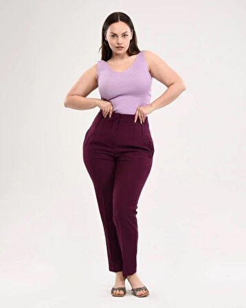 Yüksek Bel Battal Pantolon