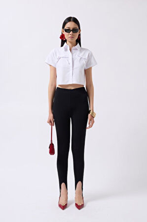 Kurdele Detay Crop Gömlek