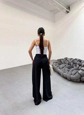 230 Gr Poly Viscose Full Lycra Pi̇leli̇ Palazzo Pantolon