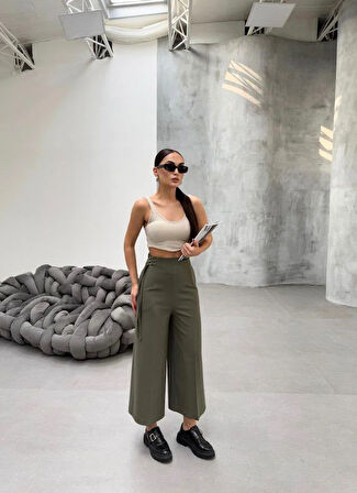 230 Gr Poly Viscose Full Lycra Metal Toka Aksesuarli Pantolon