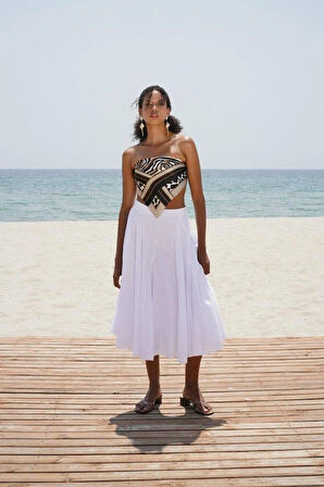 Dikiş Detay Maxi Etek