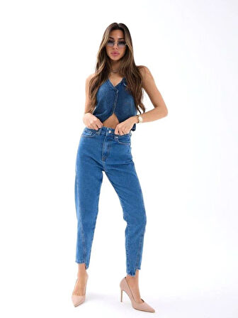 5682 KOT PANTOLON-KOYU MAVİ