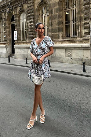 Lindsey Çiçek Desenli Elbise 2276-10