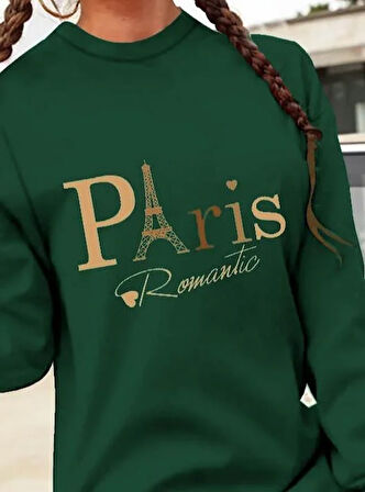 Kadın Uzun Kollu Bisiklet Yaka Yazılı Kısa Viskon Iki Iplik Elbise