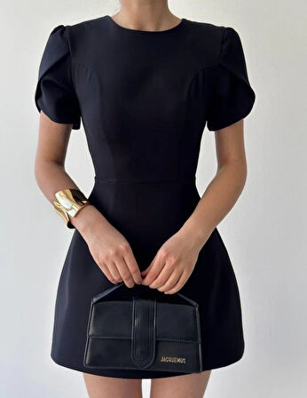 Alka İncili Fiyonk Detay Elbise