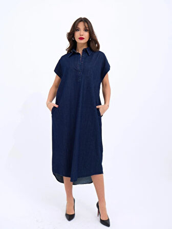 7348 KOT ELBİSE-MAVİ