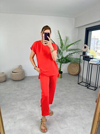 Kadın Bisiklet Yaka Paça Pensli Aerobin Kumaş İkili Takım