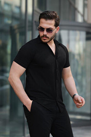 Erkek Kısa Kollu örme Kumaş Pamuklu Gömlek