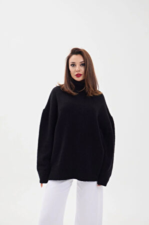 43151 TRİKO BALIKÇI SALAŞ KAZAK-SİYAH