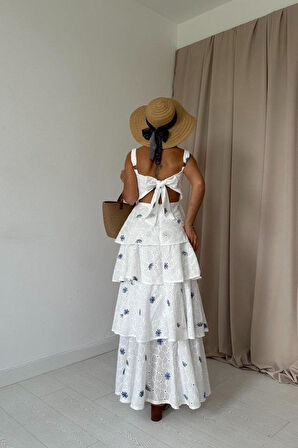 Lila Kat Kat Arkası Bağlamalı Elbise