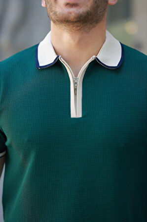 Erkek Renkli Yaka Kısa Kollu Tişört