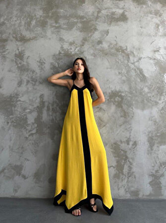 Askılı Maxi Boy Elbise