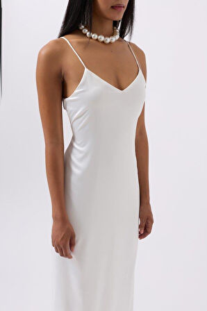 Saten İnce Asklı Elbise