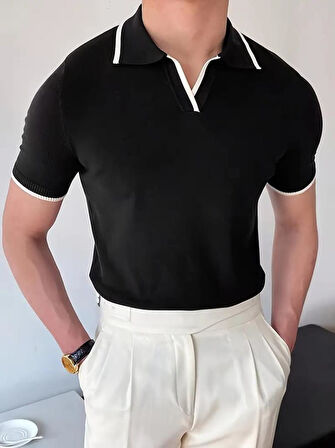 Erkek Uzun Kollu Yakalı Triko Bluz