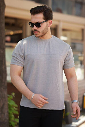 Erkek Oversize Bisiklet Yaka Kısa Kollu T-shirt