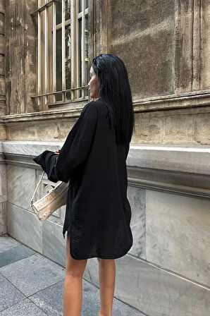 Alina Kol Cut Out Keten Gömlek 3252-08