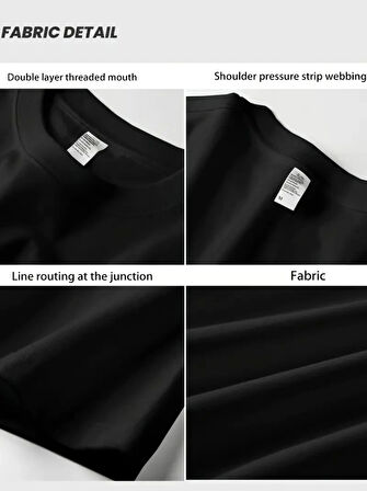 Geniş Kesim Pamuklu Tişört - GANDHI The Project Baskılı, Siyah, Rahat Kesim, Kısa Kollu, Günlük Kıyafet, Her Gün Giyilebilecek Tişört- Siyah