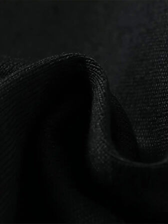 Baskılı Oversize Bisiklet Yaka T-shirt - Siyah