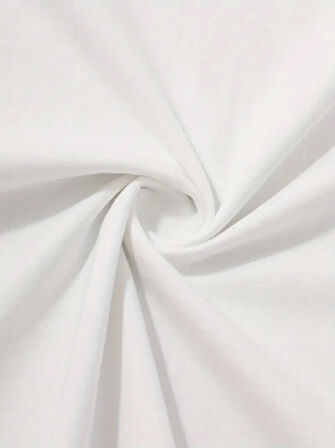 Baskılı Oversize Bisiklet Yaka T-shirt - Beyaz