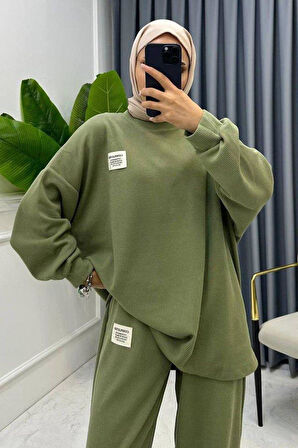 Mint Klasik Fitilli Kazak Ve Pantolon Takım