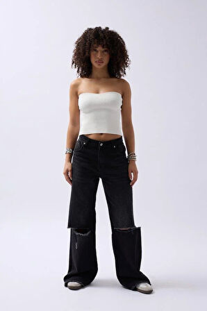 Straplez Dokulu Crop