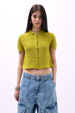 Bebe Yaka Düğmeli Bluz