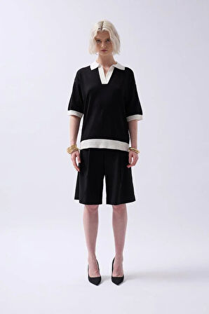 V Yaka Dokulu T-Shirt