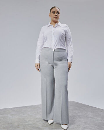 Poly Viscose Full Lycra Beli̇ Lasti̇kli̇ Battal Pantolon