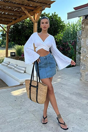 Cecile Denim Mini Etek 4015-17