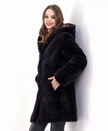 Reks Kapüşonlu Kaban - Siyah