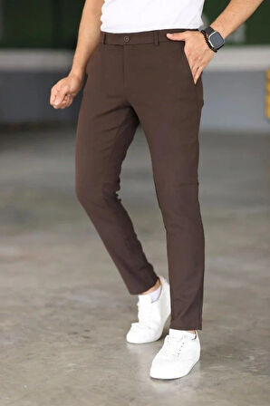 Erkek Düz Kesim Bilek Boy Kumaş Pantolon