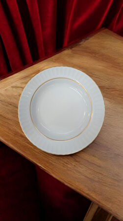 Güral porselen sedef model 6 adet  19 cm çukur yemek tabağı 