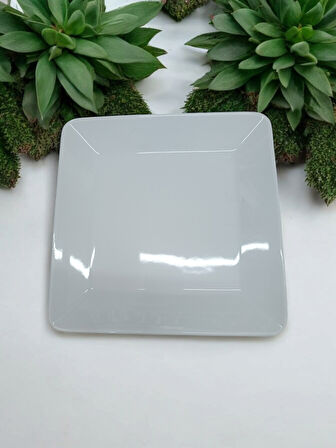 Evmutfak 24 cm Gural porselen 6 adet beyaz kare servis tabak 