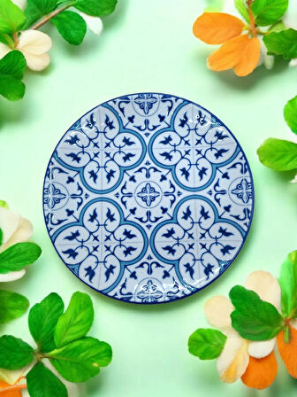 Evmutfak gural porselen 6 adet ömürlük desen 19 cm pasta tabak