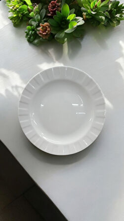 Farika 19 cm 6 adet  porselen pasta tabağı zümrüt model