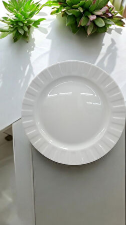 Farika 25 cm 6 adet  porselen servis tabağı zümrüt model