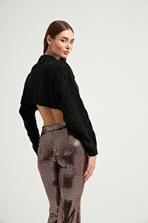 Nok Star Koleksiyonu Aynalı Pantolon Siyah Rose