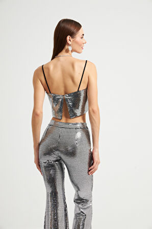 Askılı basic aynalı top SİYAHKAREGÜMÜŞ