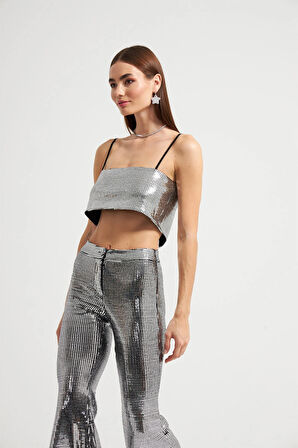 Askılı basic aynalı top SİYAHKAREGÜMÜŞ