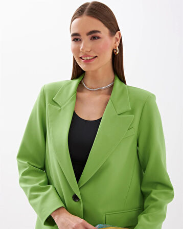 Oversize Blazer Jacket Yeşil