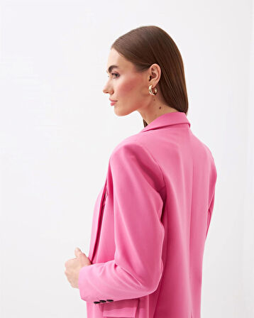 Oversize Blazer Jacket Pembe