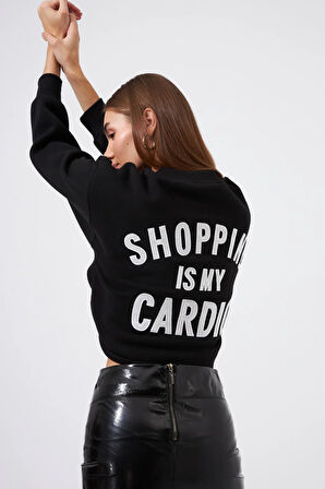 Shopping Addict Sweatshirt Siyah