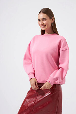 Shopping Addict Sweatshirt Pembe