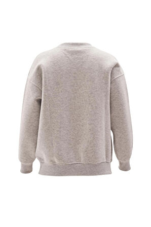 Lipstick Sloganlı Udo Sweatshirt Gri