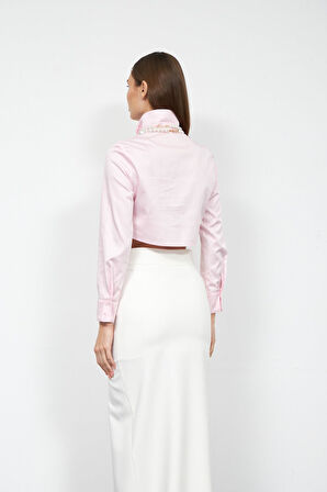 Star Serisi Maxi Boy Asimetrik Etek Beyaz