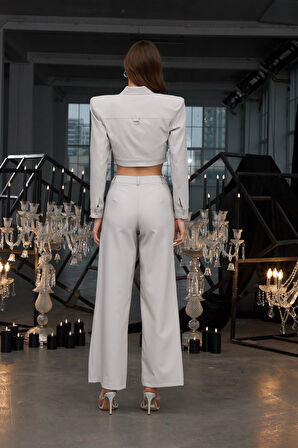 Forever Icon Serisi Crop Blazer Ceket Gri