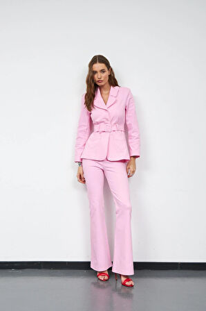 Amore Pocket  Slim Fit Blazer Pembe