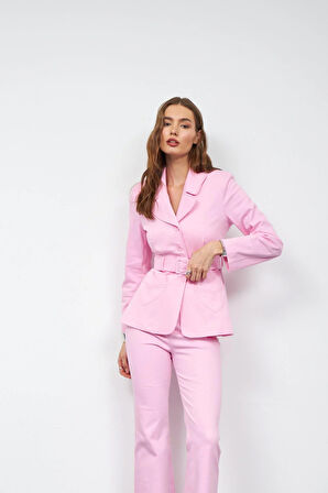 Amore Pocket  Slim Fit Blazer Pembe